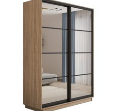 Шкаф-купе "Экспресс" 2-х ств. 4 секции Зеркальный 1.2; 1.4; 1.6 м. Белый снег, Дуб Сонома, Ясень Анкор светлый, Ясень Шимо светлый