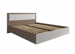 Кровать "Роза" 1.4,  1,6 м. Орех Франклин карамельный/Белый софт (1400 мм)